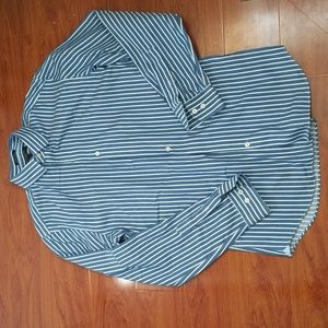 Banana Republic Cotton Blue Striped Button Up Shirt